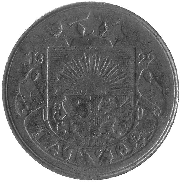 Латвия 50 сантимов 1922 год (VF-)
