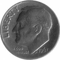 США 10 центов 1967 год