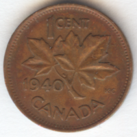 Канада 1 цент 1940 года
