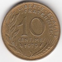 Франция 10 сантимов 1979 год
