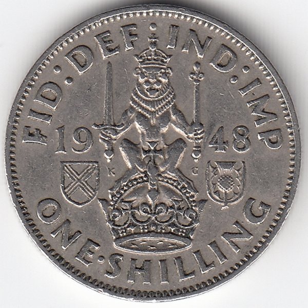 Великобритания 1 шиллинг 1948 год (Герб Шотландии)