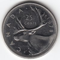 Канада 25 центов 1978 год