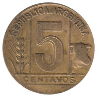 Аргентина 5 сентаво 1946 год
