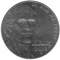 США 5 центов 2013 год (D)