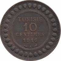 Тунис 10 сантимов 1916 год
