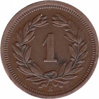 Швейцария 1 раппен 1927 год (редкая)