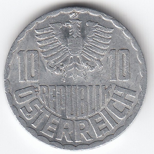 Австрия 10 грошей 1952 год