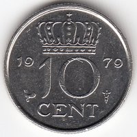 Нидерланды 10 центов 1979 год