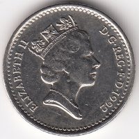 Великобритания 5 пенсов 1992 год