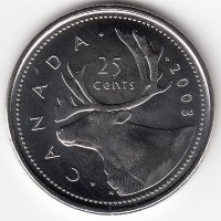 Канада 25 центов 2003 год