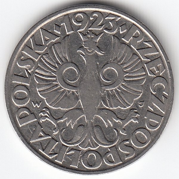 Польша 20 грошей 1923 год (никель)