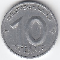 ГДР 10 пфеннигов 1950 год