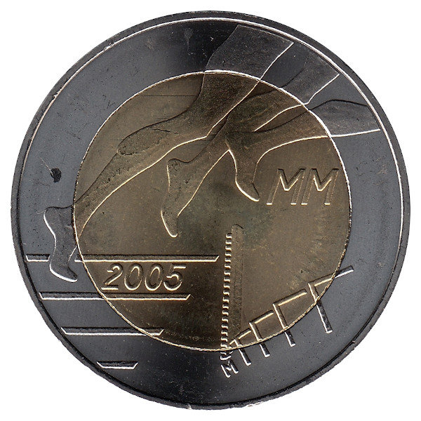 Финляндия 5 евро 2005 год (Х чемпионат мира по легкой атлетике)