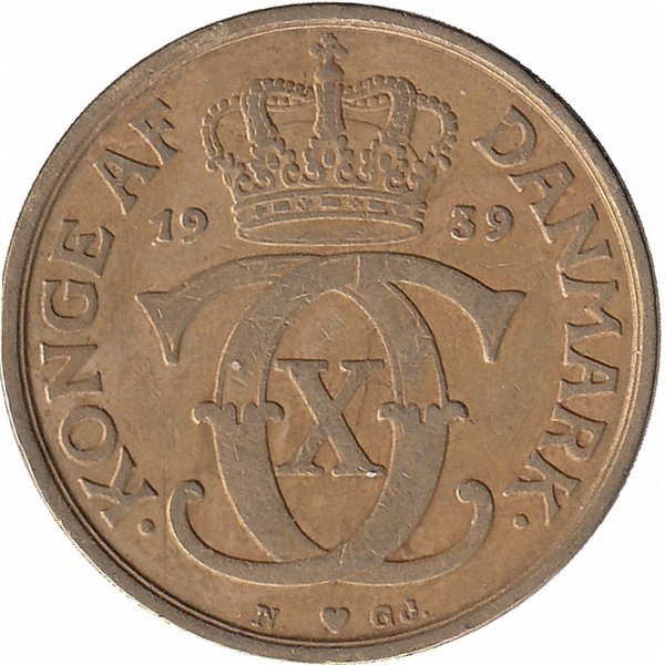 Дания 1 крона 1939 год
