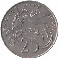 Ямайка 25 центов 1989 год
