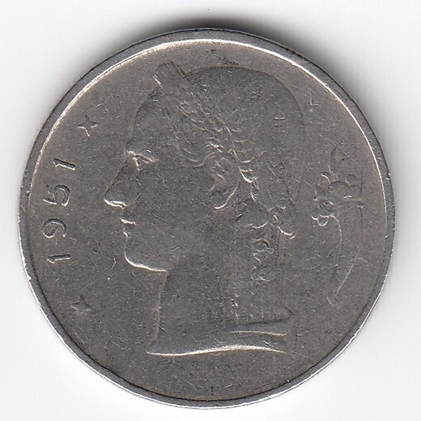 Бельгия (Belgique) 1 франк 1951 год