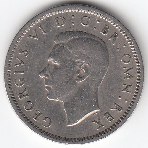 Великобритания 6 пенсов 1948 год