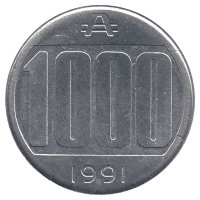 Аргентина 1000 аустралей 1991 год