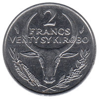 Мадагаскар 2 франка 1980 год