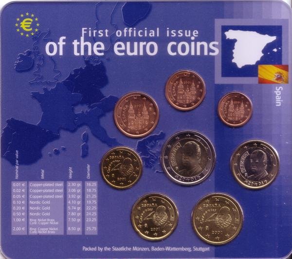 Испания набор ЕВРО из 8 монет 