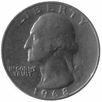 США 25 центов 1968 год