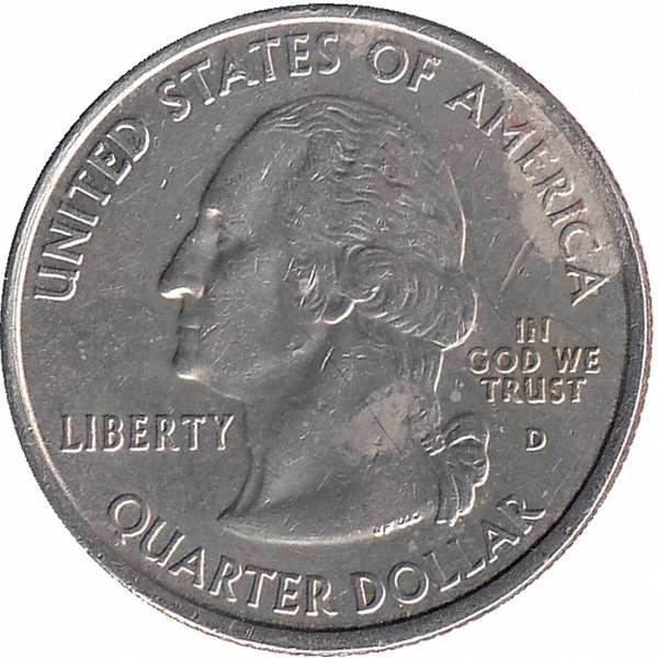 США 25 центов 2001 год (D). Нью-Йорк.