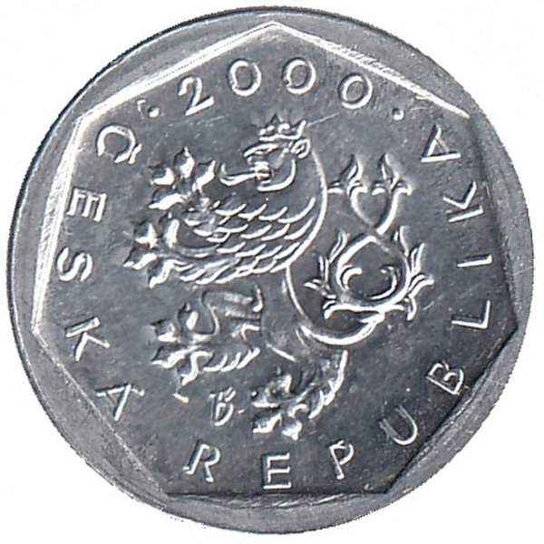 Чехия 20 геллеров 2000 год (UNC)