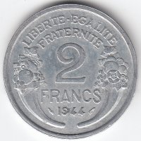 Франция 2 франка 1944 год