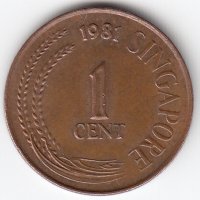Сингапур 1 цент 1981 год