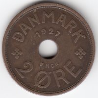 Дания 2 эре 1927 год (HCN)