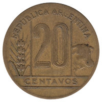Аргентина 20 сентаво 1945 год