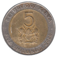 Кения 5 шиллингов 2009 год