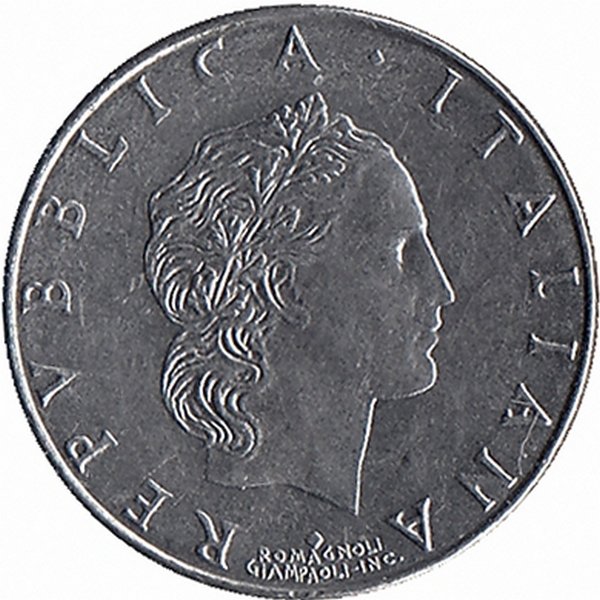 Италия 50 лир 1993 год