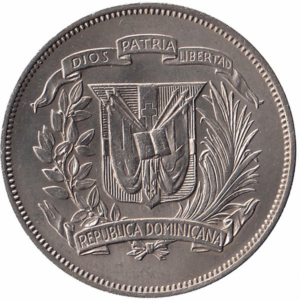 Доминиканская Республика 1/2 песо 1968 год (редкая)