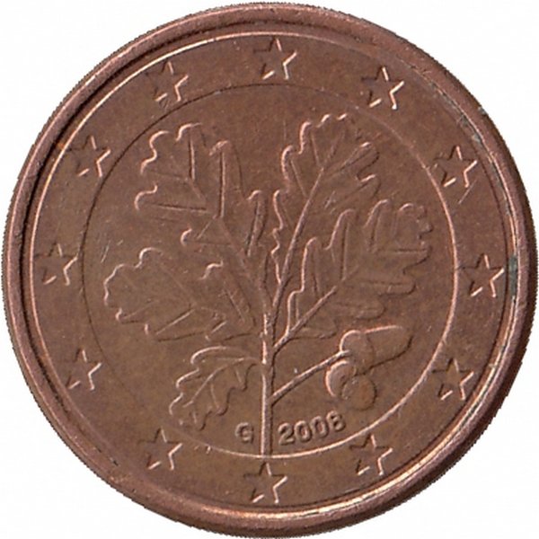 Германия 1 евроцент 2008 год (G)