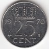 Нидерланды 25 центов 1970 год