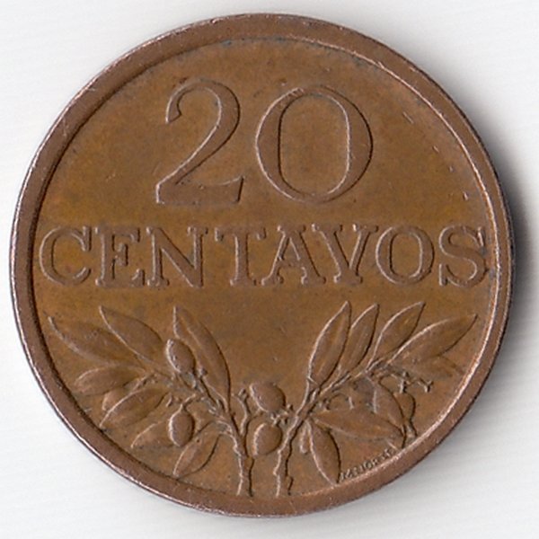 Португалия 20 сентаво 1972 год