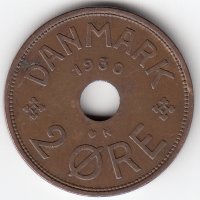 Дания 2 эре 1930 год