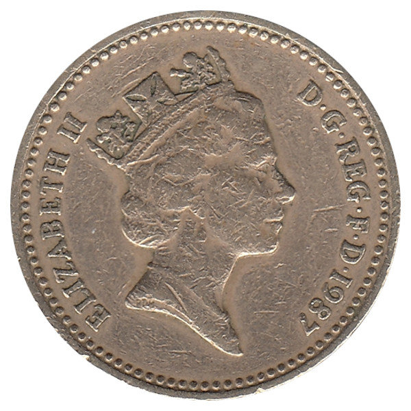 Великобритания 1 фунт 1987 год