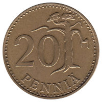 Финляндия 20 пенни 1976 год