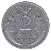 Франция 2 франка 1946 год