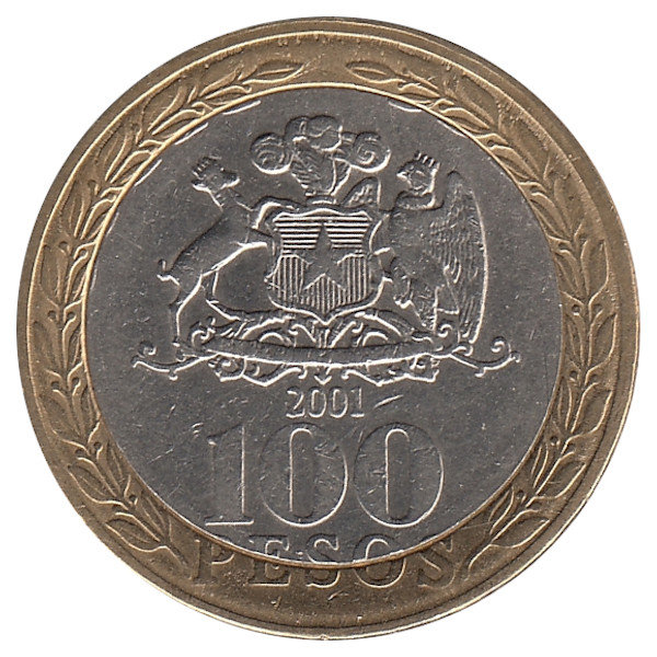 Чили 100 песо 2001 год