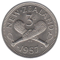 Новая Зеландия 3 пенса 1957 год