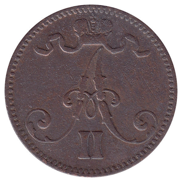 Финляндия (Великое княжество) 5 пенни 1867 год 
