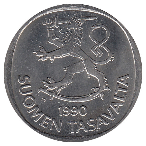 Финляндия 1 марка 1990 год (UNC)