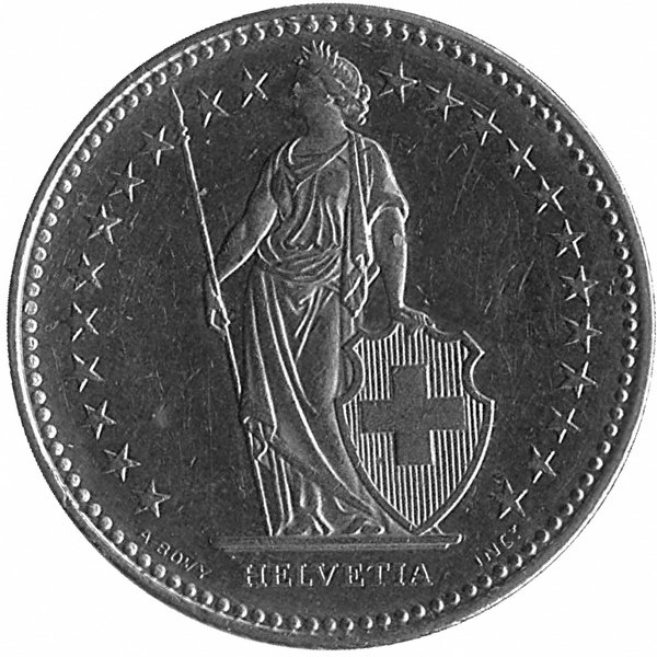 Швейцария 1 франк 1987 год