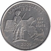 США 25 центов 2000 год (P). Массачусетс.