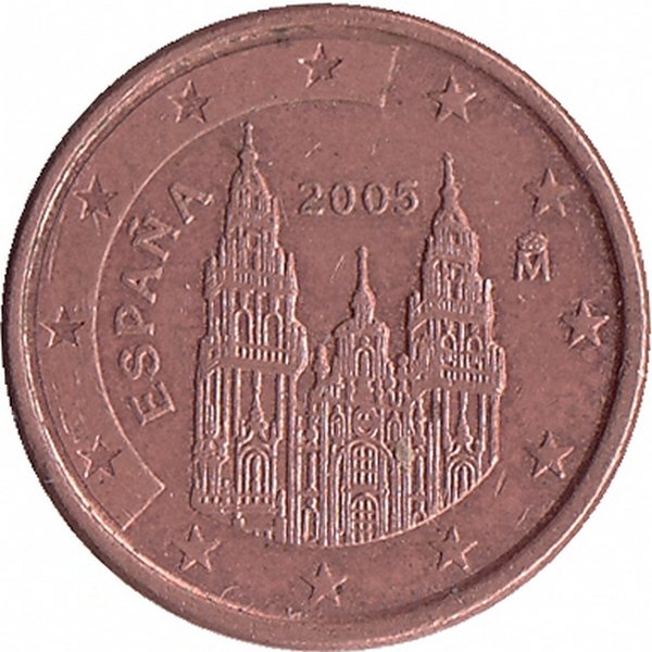 Испания 1 евроцент 2005 год