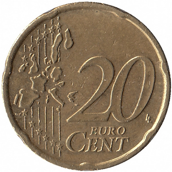 Нидерланды 20 евроцентов 1999 год