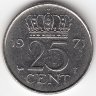 Нидерланды 25 центов 1971 год